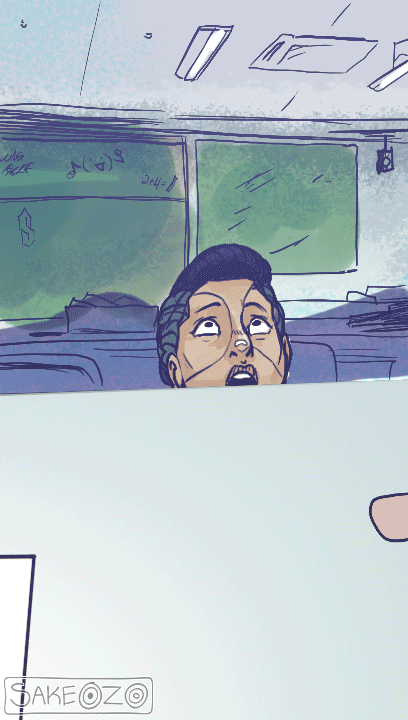 Josuke flinging at Okuyasu's mouth with an oreo, they are in classroom.